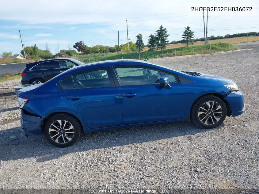 2015 HONDA CIVIC VIN 2HGFB2E52FH036072 — фото 12
