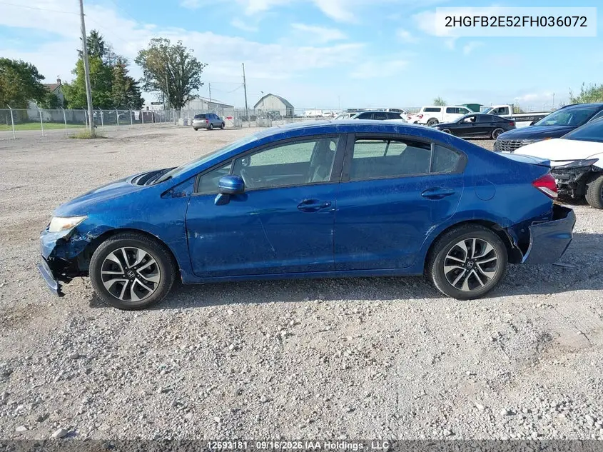 2015 HONDA CIVIC VIN 2HGFB2E52FH036072 — фото 13