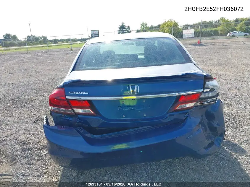 2015 HONDA CIVIC VIN 2HGFB2E52FH036072 — фото 15