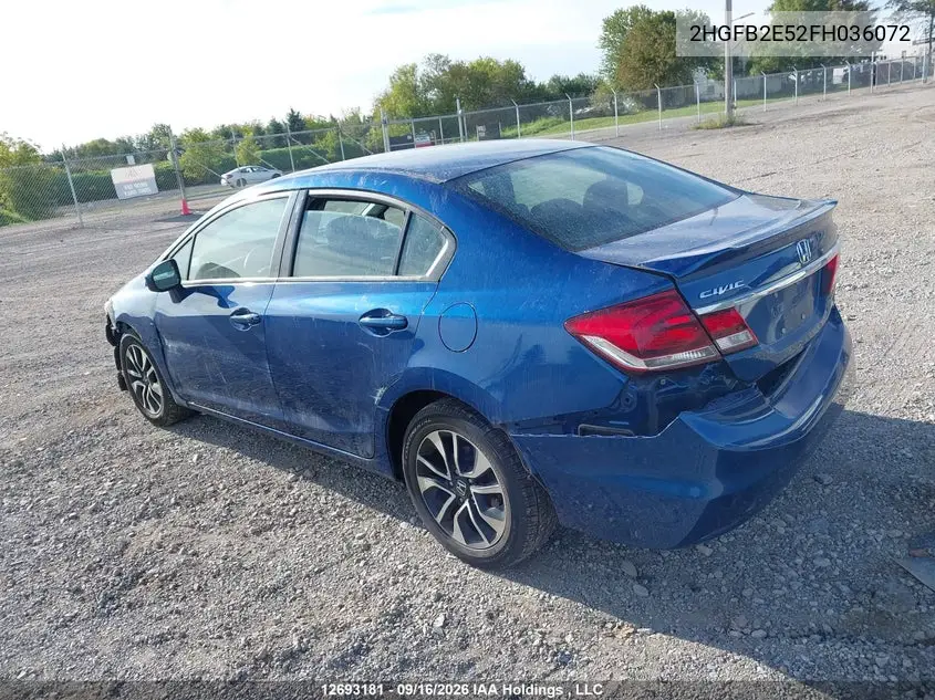 2015 HONDA CIVIC VIN 2HGFB2E52FH036072 — фото 3