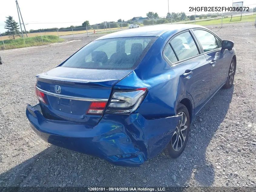 2015 HONDA CIVIC VIN 2HGFB2E52FH036072 — фото 4