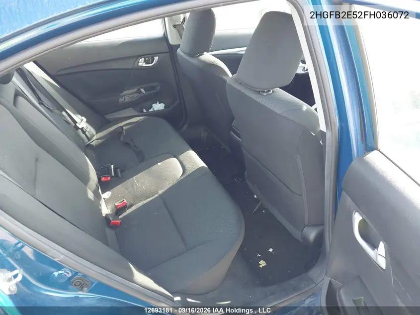 2015 HONDA CIVIC VIN 2HGFB2E52FH036072 — фото 8