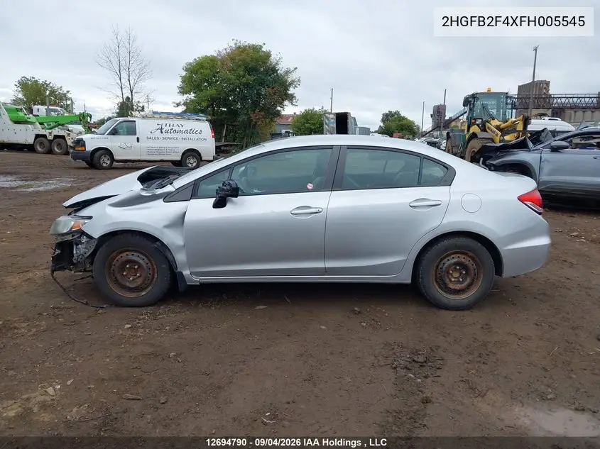 2015 HONDA CIVIC VIN 2HGFB2F4XFH005545 — фото 15