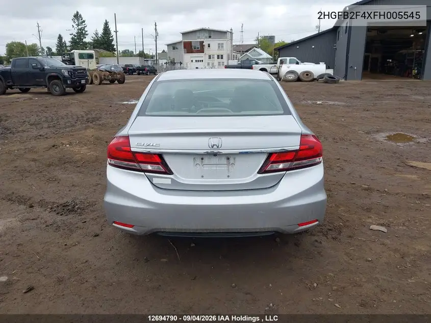 2015 HONDA CIVIC VIN 2HGFB2F4XFH005545 — фото 17