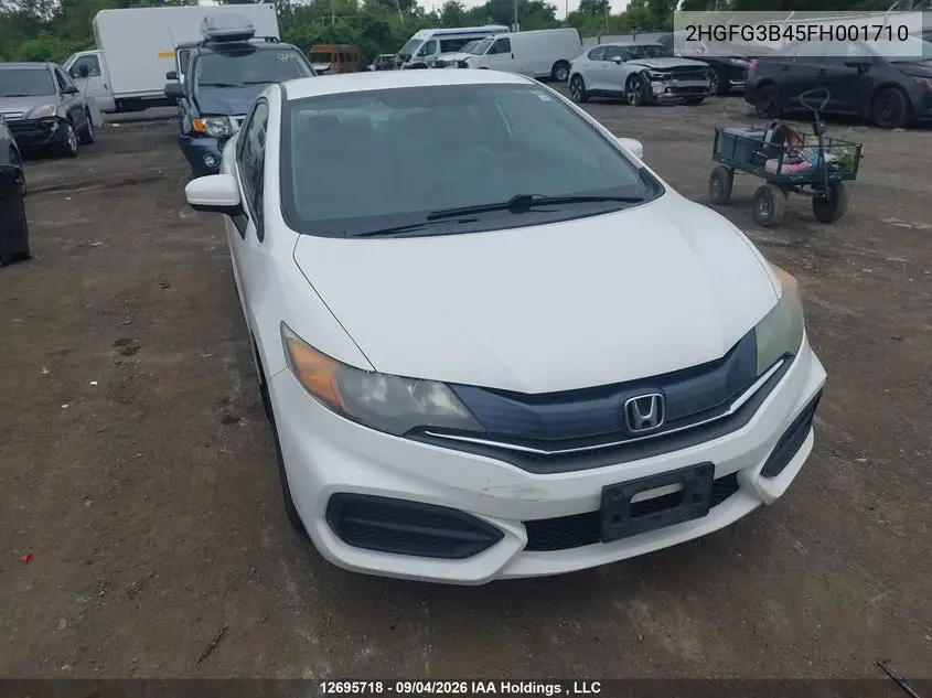 HONDA CIVIC 2015, VIN 2HGFG3B45FH001710