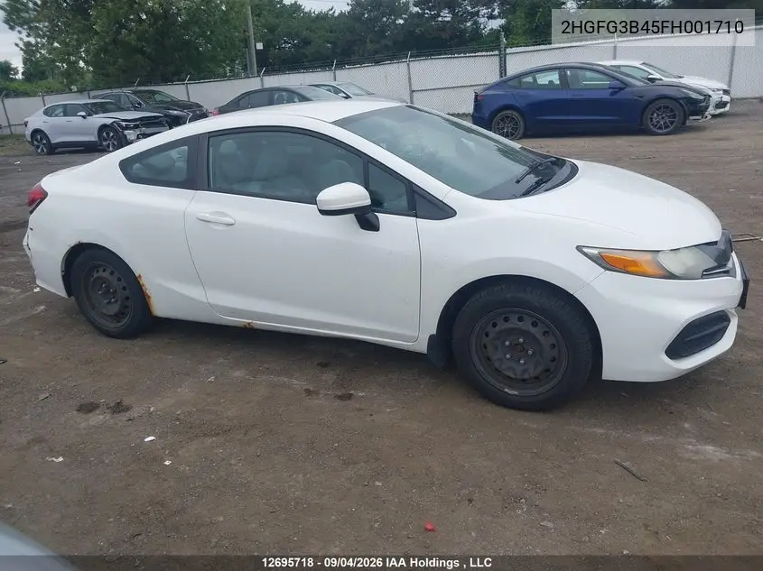 2015 HONDA CIVIC VIN 2HGFG3B45FH001710 — фото 13
