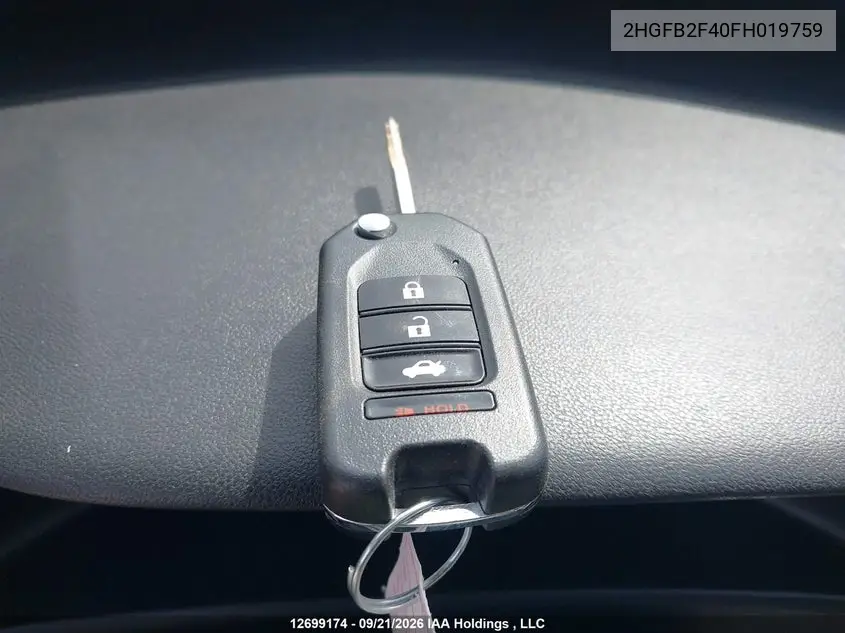 2015 HONDA CIVIC VIN 2HGFB2F40FH019759 — фото 11