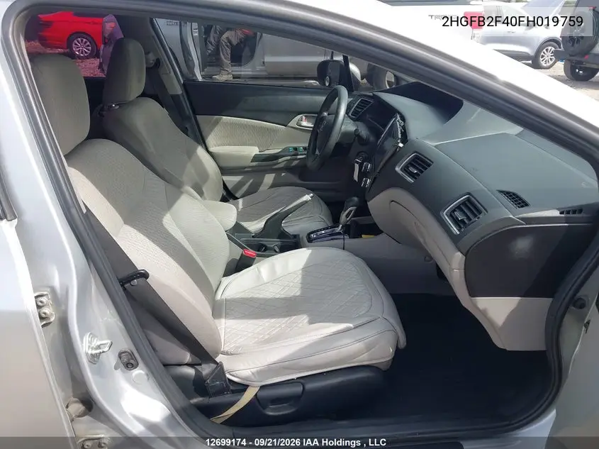 2015 HONDA CIVIC VIN 2HGFB2F40FH019759 — фото 5