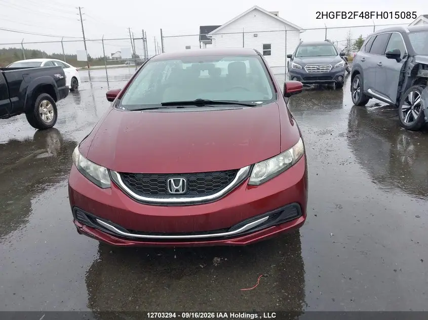 2015 HONDA CIVIC VIN 2HGFB2F48FH015085 — фото 11