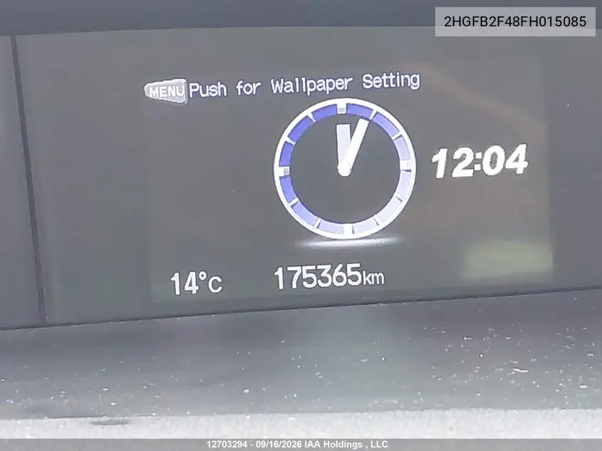 2015 HONDA CIVIC VIN 2HGFB2F48FH015085 — фото 14