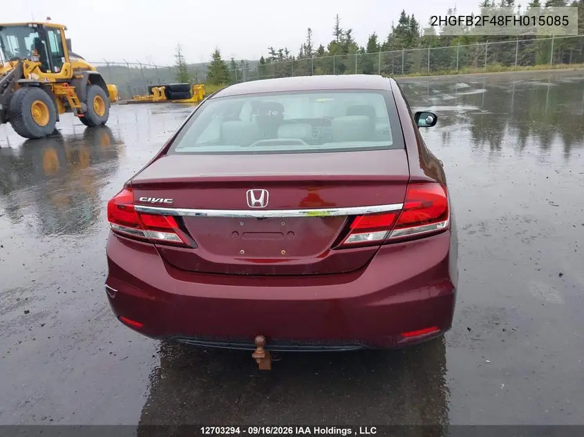 2015 HONDA CIVIC VIN 2HGFB2F48FH015085 — фото 15