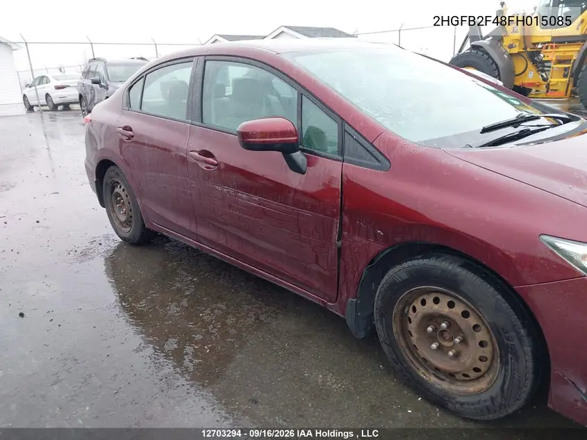 2015 HONDA CIVIC VIN 2HGFB2F48FH015085 — фото 6
