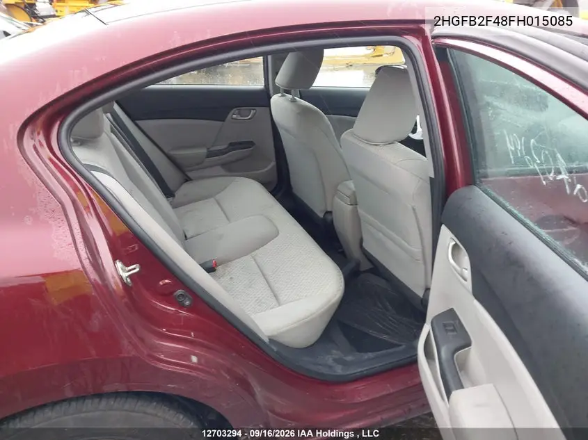 2015 HONDA CIVIC VIN 2HGFB2F48FH015085 — фото 8