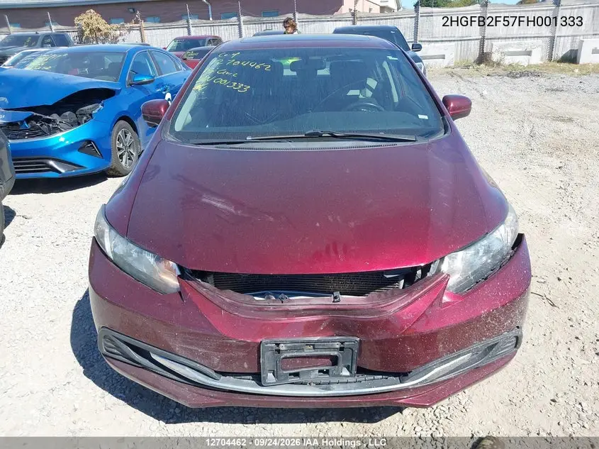 2015 HONDA CIVIC VIN 2HGFB2F57FH001333 — фото 12