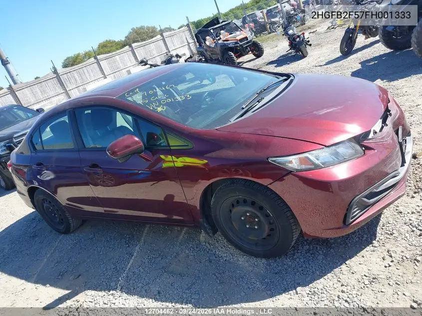 2015 HONDA CIVIC VIN 2HGFB2F57FH001333 — фото 13