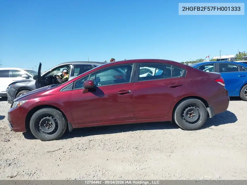 2015 HONDA CIVIC VIN 2HGFB2F57FH001333 — фото 14