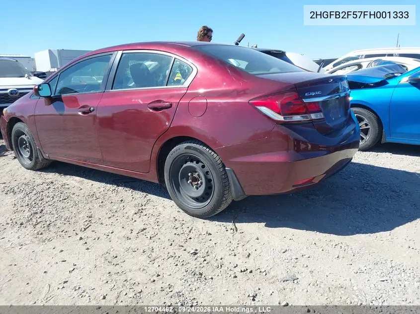 2015 HONDA CIVIC VIN 2HGFB2F57FH001333 — фото 3