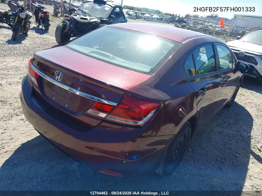 2015 HONDA CIVIC VIN 2HGFB2F57FH001333 — фото 4