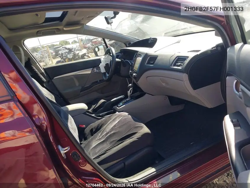 2015 HONDA CIVIC VIN 2HGFB2F57FH001333 — фото 5