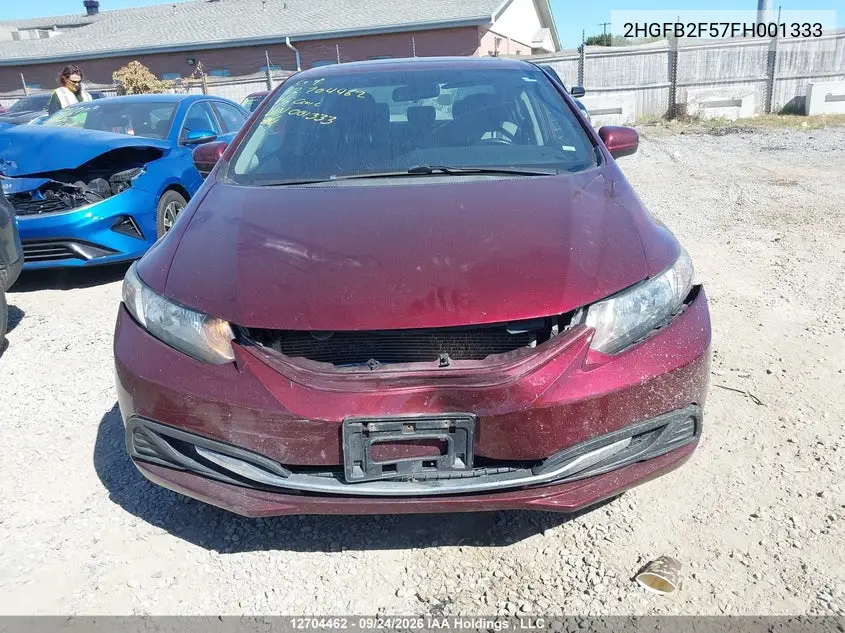 2015 HONDA CIVIC VIN 2HGFB2F57FH001333 — фото 6
