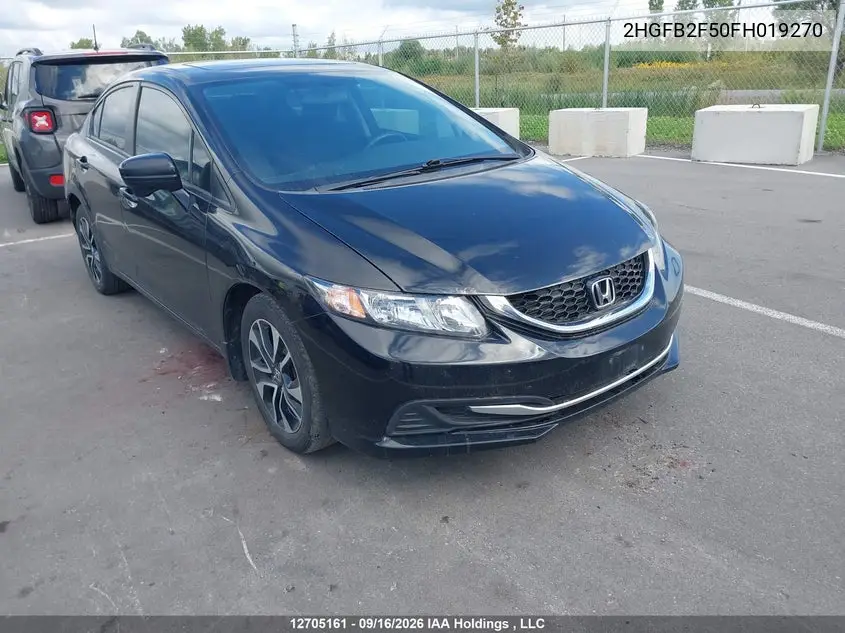 HONDA CIVIC 2015, VIN 2HGFB2F50FH019270