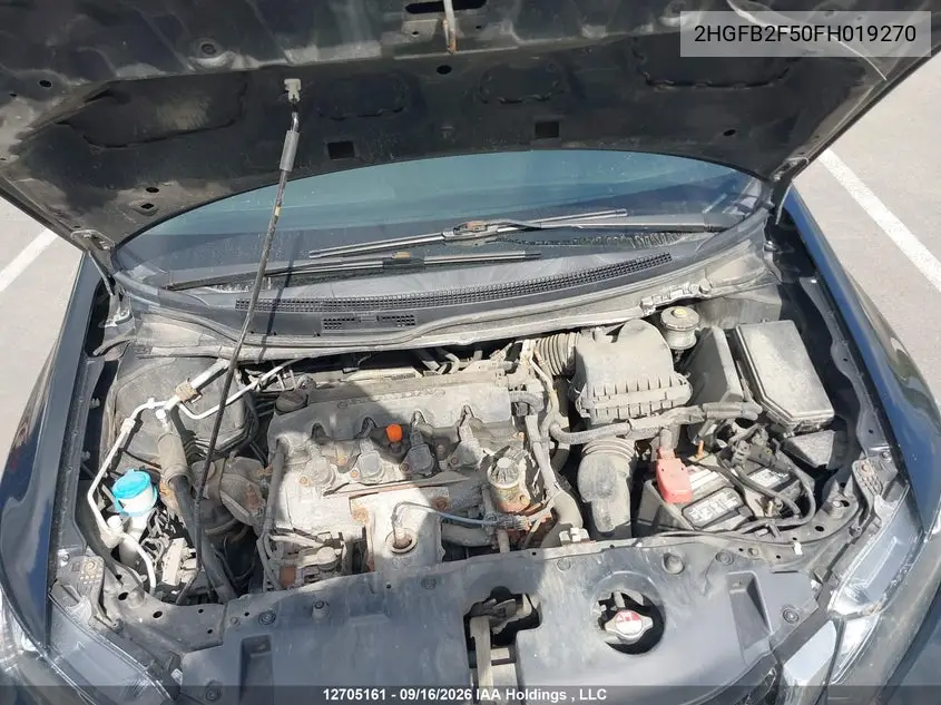 2015 HONDA CIVIC VIN 2HGFB2F50FH019270 — фото 10
