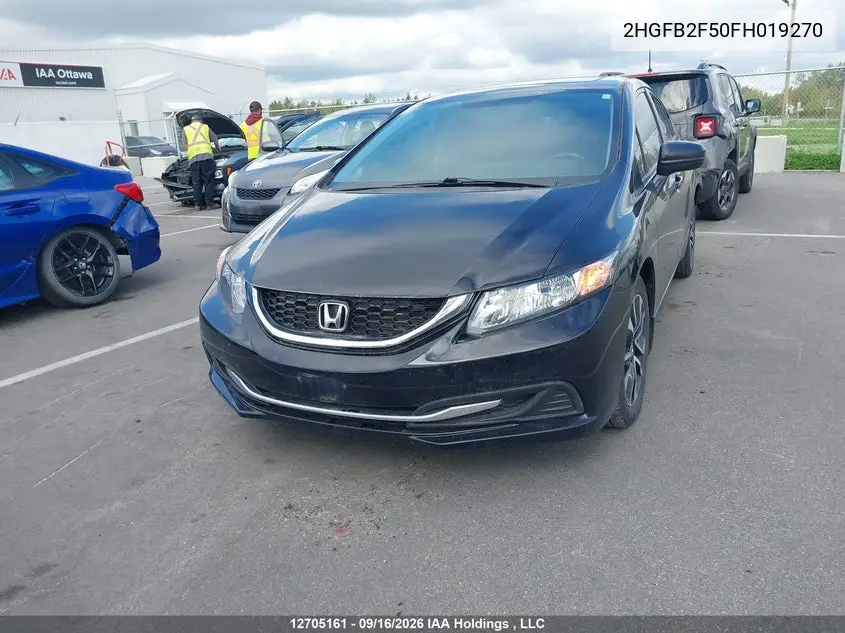 2015 HONDA CIVIC VIN 2HGFB2F50FH019270 — фото 2