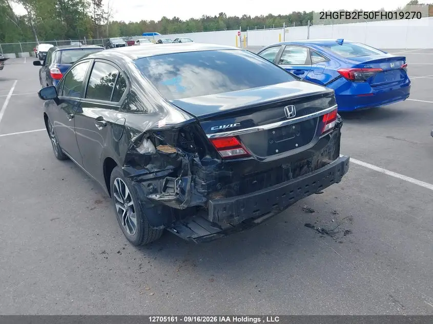 2015 HONDA CIVIC VIN 2HGFB2F50FH019270 — фото 3