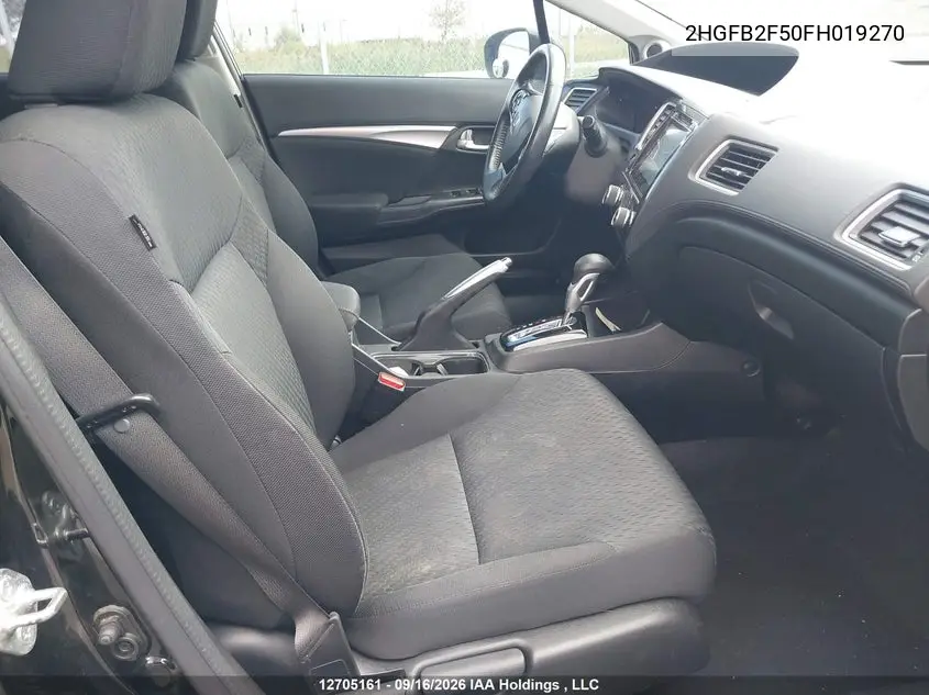 2015 HONDA CIVIC VIN 2HGFB2F50FH019270 — фото 5