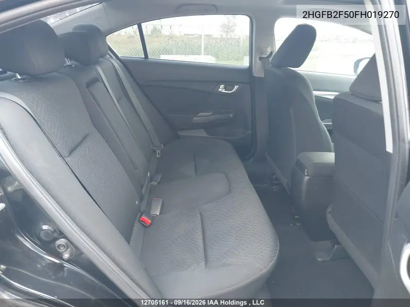 2015 HONDA CIVIC VIN 2HGFB2F50FH019270 — фото 8