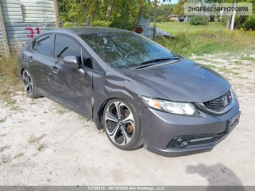 HONDA CIVIC 2015, VIN 2HGFB6E58FH200898