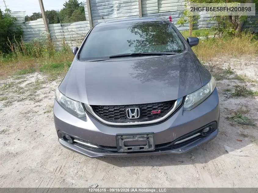 2015 HONDA CIVIC VIN 2HGFB6E58FH200898 — фото 12