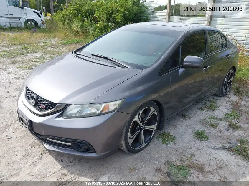 2015 HONDA CIVIC VIN 2HGFB6E58FH200898 — фото 2