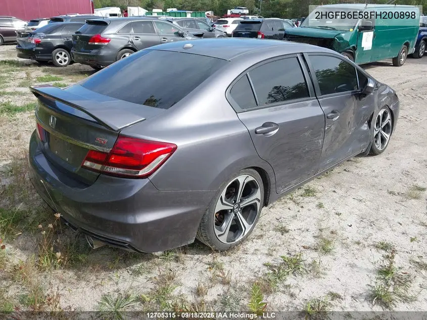 2015 HONDA CIVIC VIN 2HGFB6E58FH200898 — фото 4