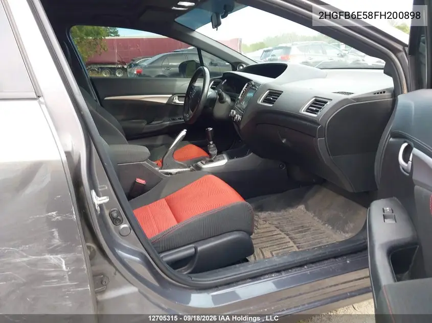 2015 HONDA CIVIC VIN 2HGFB6E58FH200898 — фото 5