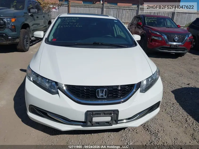 2015 HONDA CIVIC VIN 2HGFB2F52FH047622 — фото 12