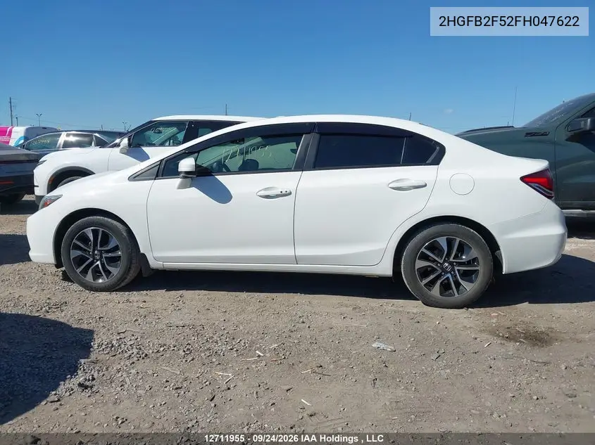 2015 HONDA CIVIC VIN 2HGFB2F52FH047622 — фото 14