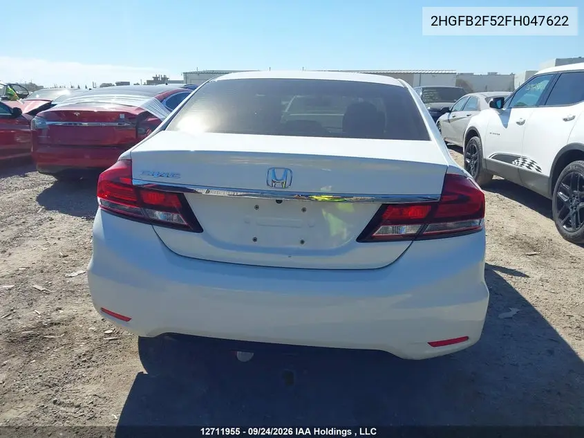 2015 HONDA CIVIC VIN 2HGFB2F52FH047622 — фото 16
