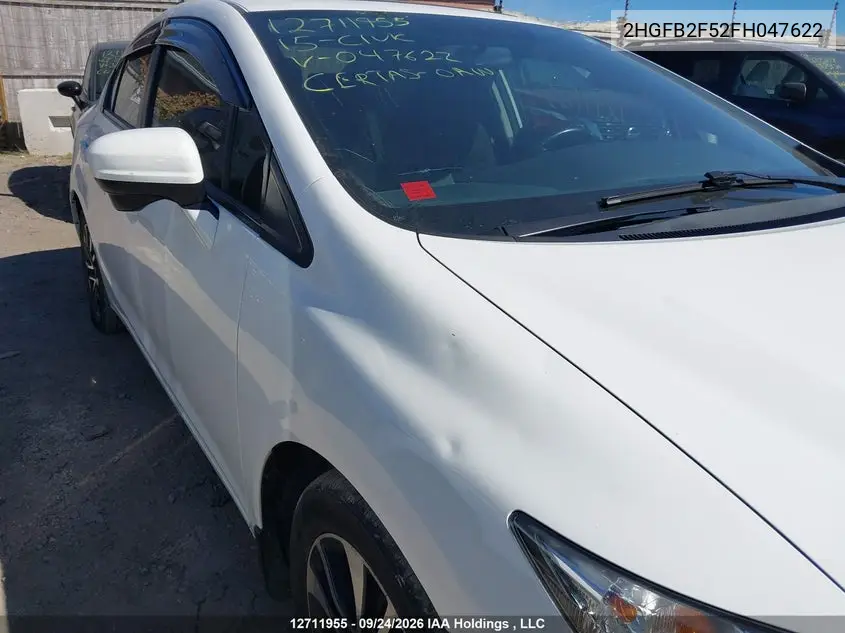 2015 HONDA CIVIC VIN 2HGFB2F52FH047622 — фото 6