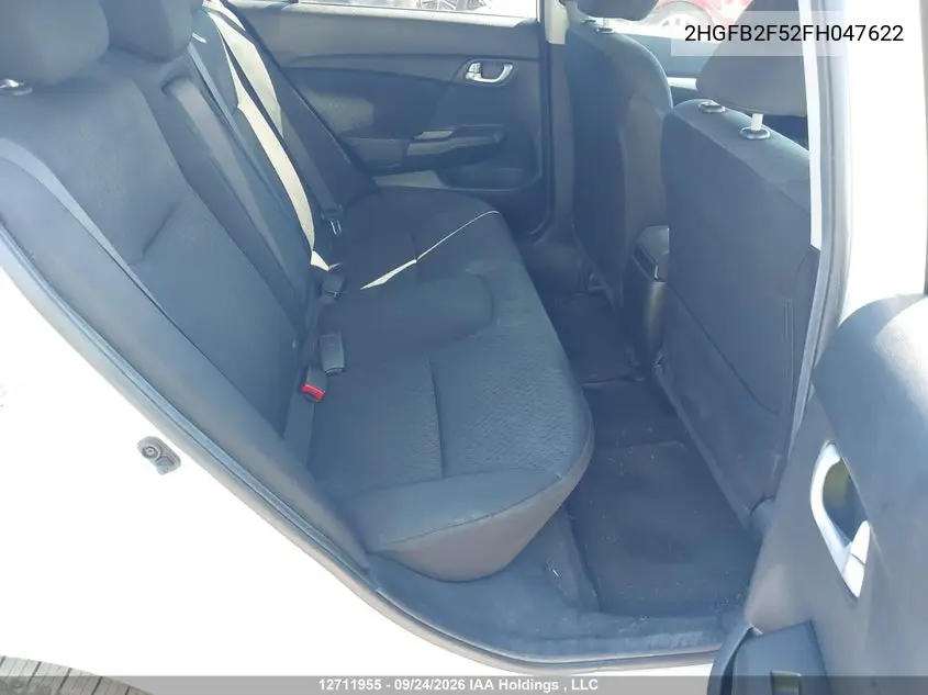 2015 HONDA CIVIC VIN 2HGFB2F52FH047622 — фото 8