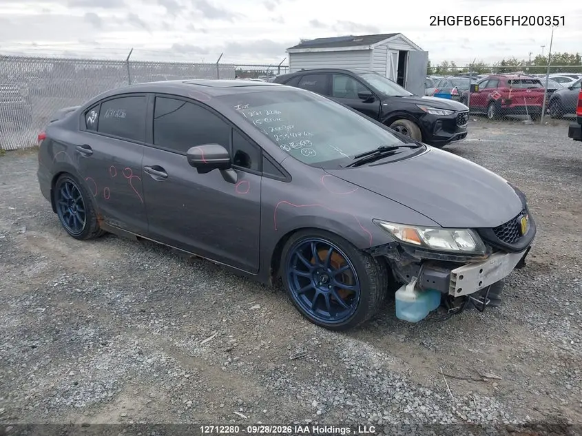 HONDA CIVIC 2015, VIN 2HGFB6E56FH200351