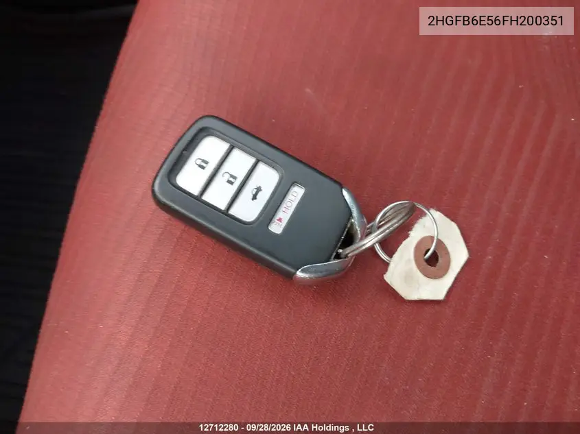 2015 HONDA CIVIC VIN 2HGFB6E56FH200351 — фото 11