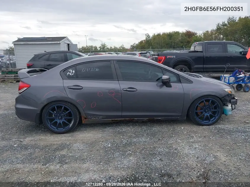 2015 HONDA CIVIC VIN 2HGFB6E56FH200351 — фото 14