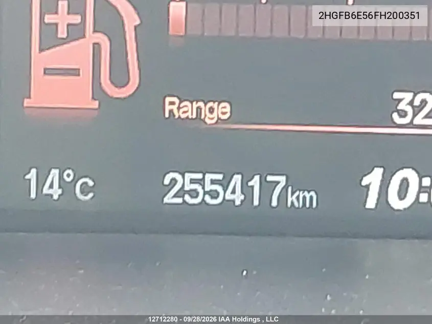 2015 HONDA CIVIC VIN 2HGFB6E56FH200351 — фото 16