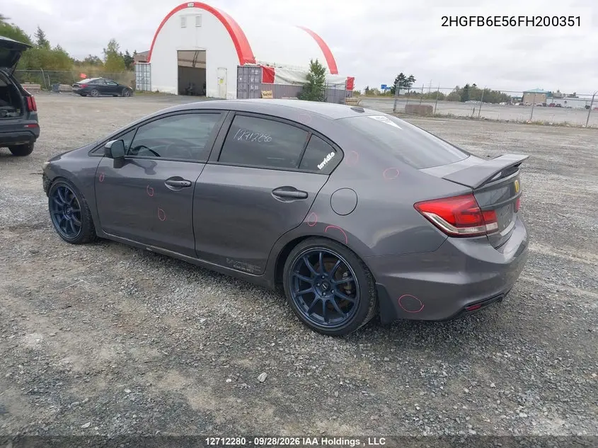 2015 HONDA CIVIC VIN 2HGFB6E56FH200351 — фото 3