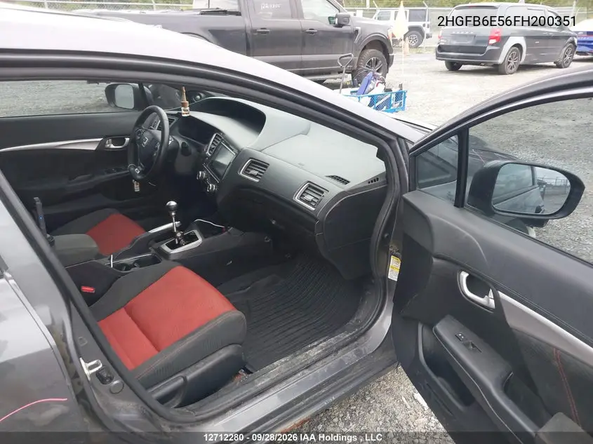2015 HONDA CIVIC VIN 2HGFB6E56FH200351 — фото 5