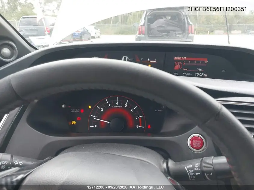 2015 HONDA CIVIC VIN 2HGFB6E56FH200351 — фото 7