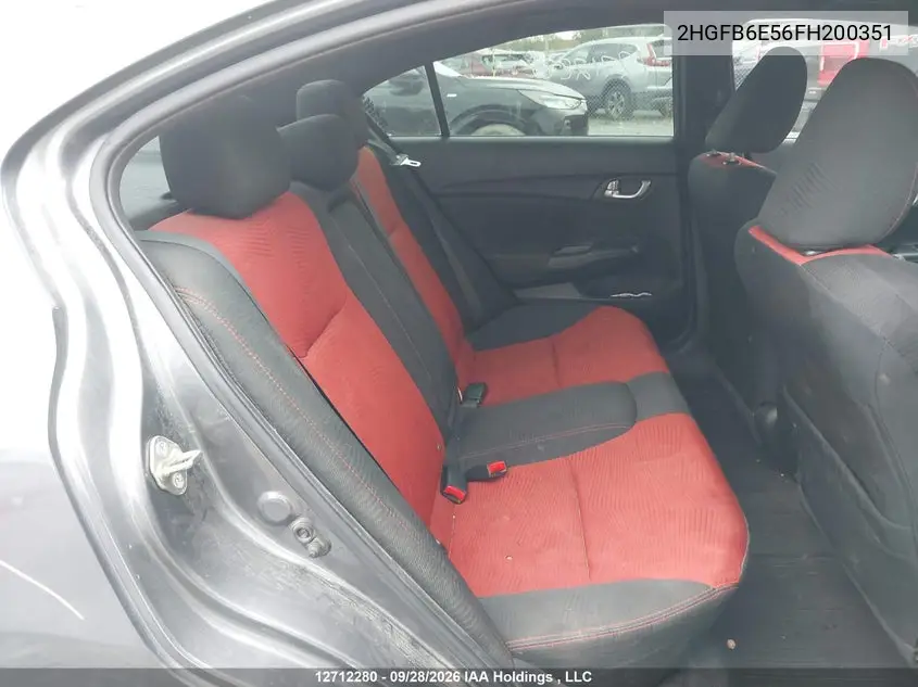 2015 HONDA CIVIC VIN 2HGFB6E56FH200351 — фото 8