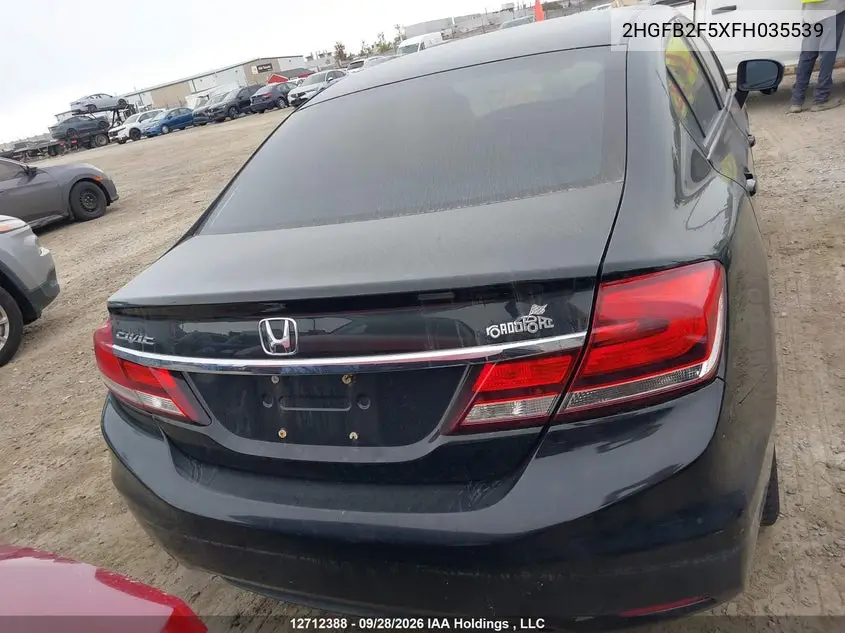 2015 HONDA CIVIC VIN 2HGFB2F5XFH035539 — фото 16