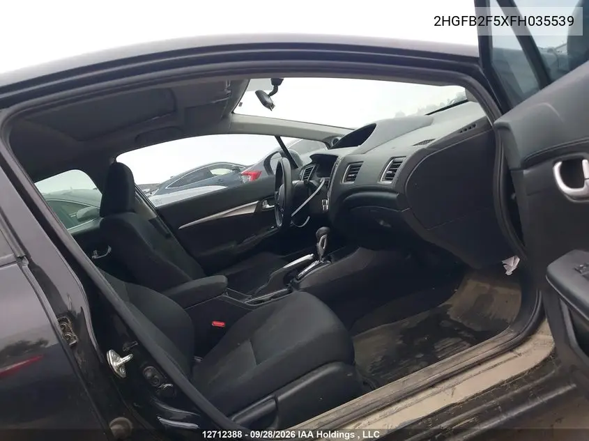 2015 HONDA CIVIC VIN 2HGFB2F5XFH035539 — фото 5